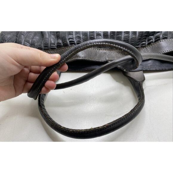 AU79 ALCHIMA EUC XXL LEATHER FRONT WOVEN SHOULDER TOTE BAG - Picture 14 of 15